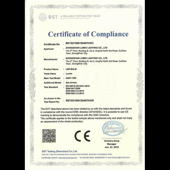 LUMIO certificate